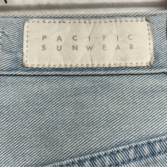 Pacsun Light blue Pintuck High Rise Bootcut Flare Lattice Diamond jeans 24 - Picture 5 of 10